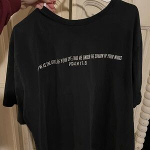 Black Graphic T-Shirt with Psalm 17:8